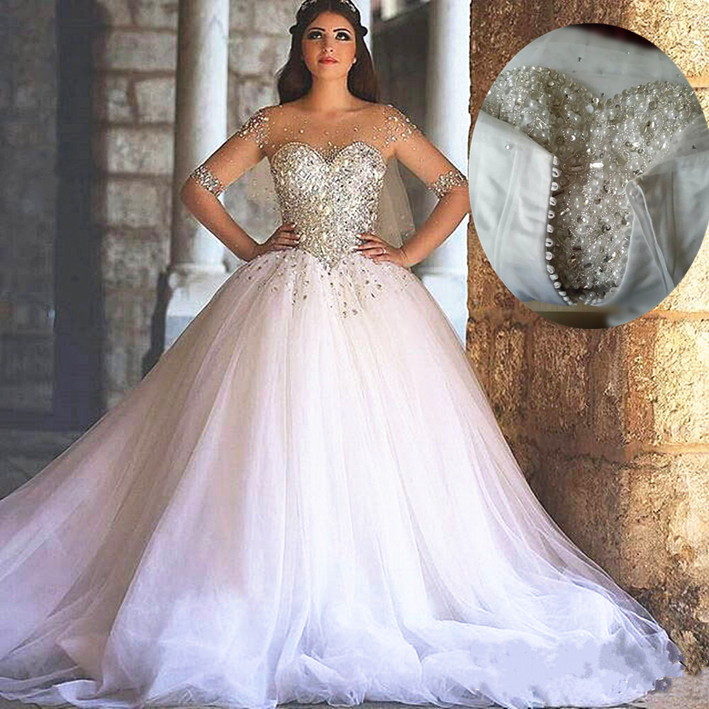 Bling Bling Wedding Dress, Ball Gown Wedding Dresses , White Wedding